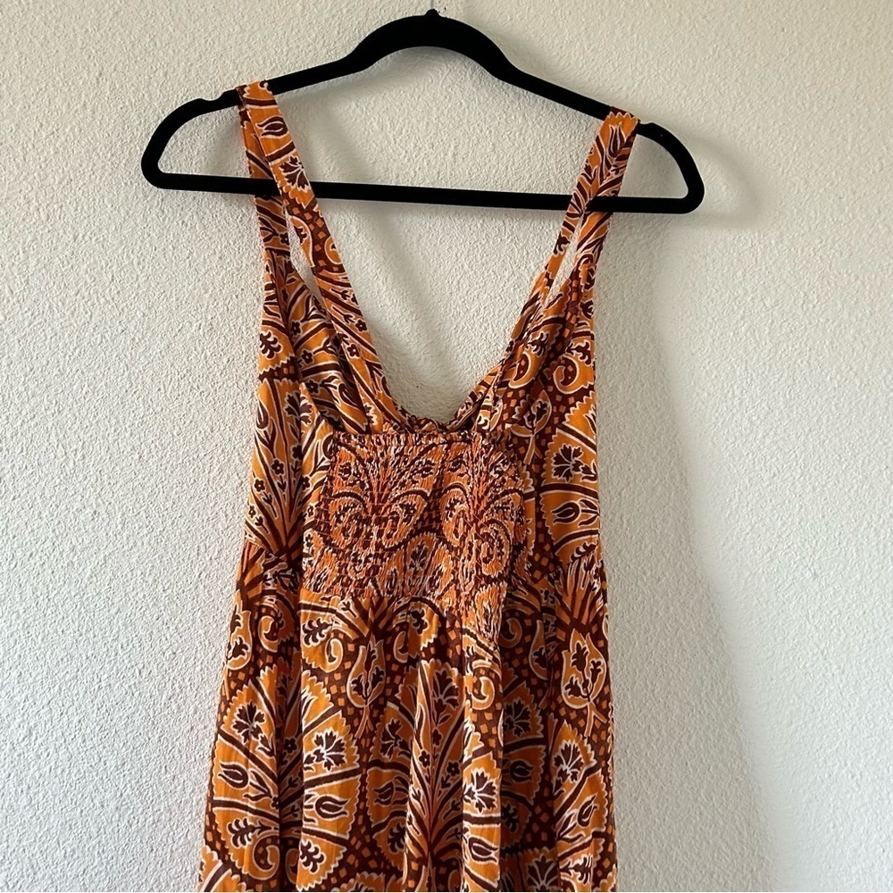 KNOX ROSE Orange Floral Halter Criss Cross Strap Midi Dress Women Sz XL NWOT - Picture 7 of 15